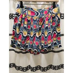 Lucky Brand flowy multicolored boho pleated shorts with pockets small